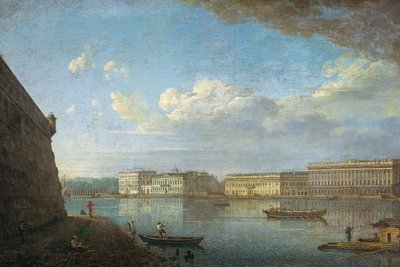 Malecón del Palacio visto desde la Fortaleza de Pedro y Pablo, 1794 de Fedor Yakovlevich Alekseev
