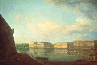 El terraplén del Palacio visto desde la Fortaleza de Pedro y Pablo, San Petersburgo de Fedor Yakovlevich Alekseev