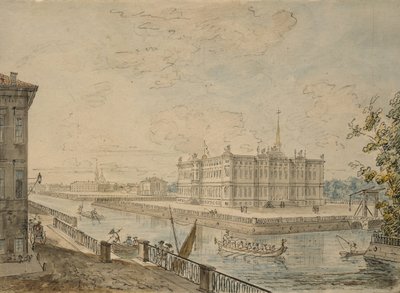 Vista del Palacio Mikhail en San Petersburgo, 1799-1800 de Fedor Yakovlevich Alekseev