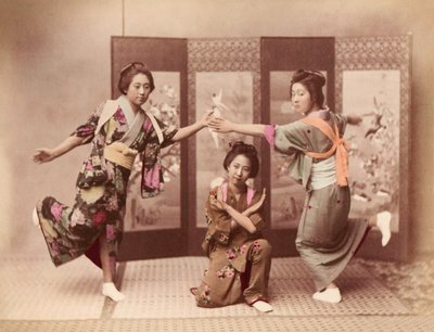 Chicas bailando c.1895 (foto) de Felice Beato