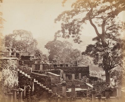Cementerio del templo japonés, Shuntoji, Nagasaki, c. 1867 de Felice A. Beato