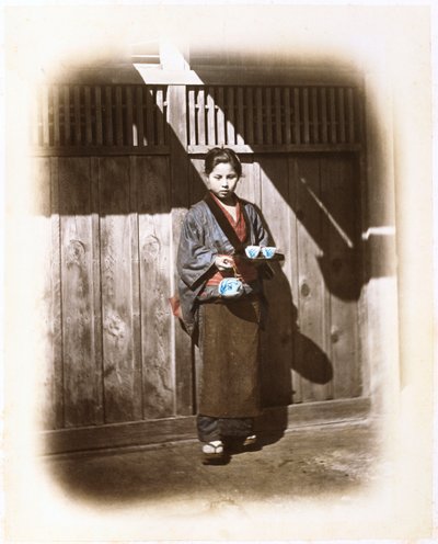 Una camarera de salón de té, c.1868 de Felice Beato