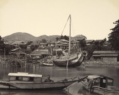 Barcos en el Río, Nagasaki de Felice Beato
