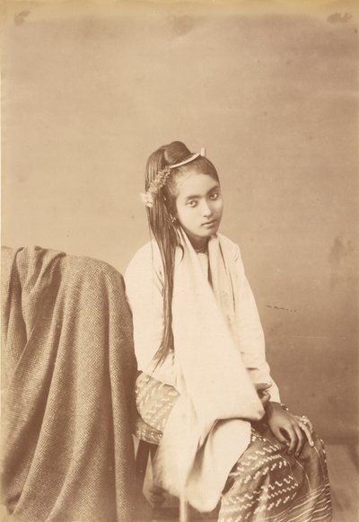 Sentador de seda tipo birmano de Felice Beato