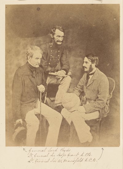 General Lord Clyde, Teniente General Sir Hope Grant, K.C.B. y Teniente General Sir W. Mansfield, K.C.B. de Felice Beato