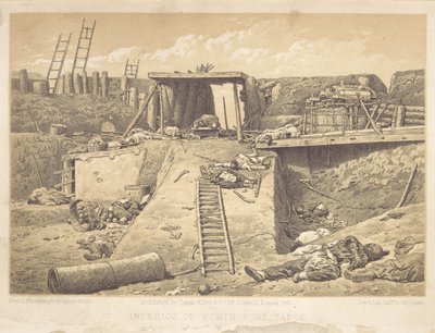 Interior del Fuerte Taku Norte, en el ángulo por donde entraron las tropas británicas. de Felice Beato