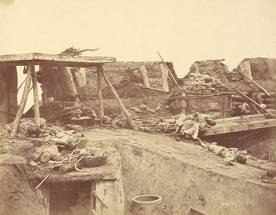 Interior de la entrada inglesa al fuerte norte el 21 de agosto de 1860 de Felice Beato