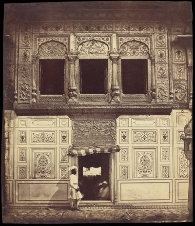 Interior del Templo Sikh con Mosaico de Mármol de Felice Beato