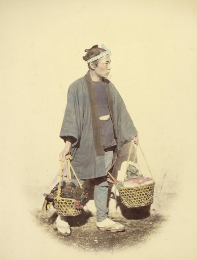 Cocinera japonesa, volviendo del mercado de Felice Beato