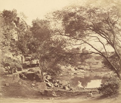 Vista izquierda de la batería del nido del cuervo de Felice Beato