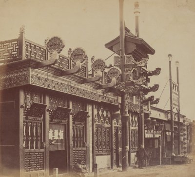 Tiendas y calle, ciudad china de Pekín, octubre de 1860 de Felice Beato