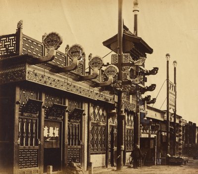 Tiendas y Calle, Ciudad China de Pekín, Octubre 1860 de Felice Beato