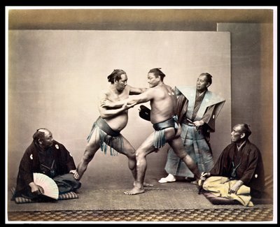 Luchadores de sumo, c.1870-80 de Felice Beato