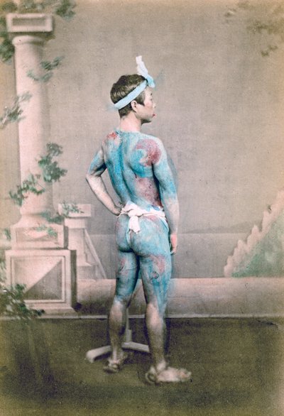 Novio japonés tatuado betto, Japón, 1882 de Felice Beato