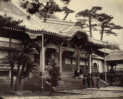 Sala principal en el Templo Daionji, Nagasaki de Felice Beato