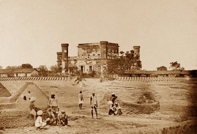 La casa de la comida mostrando las fortificaciones de Felice Beato