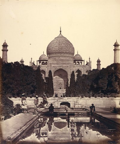 El Taj Mahal con las Fuentes de Felice Beato