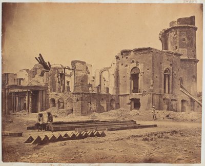 El frente de la Residencia, Lucknow, 1858 de Felice Beato