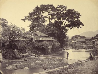 Vista en la ciudad nativa, Nagasaki de Felice Beato