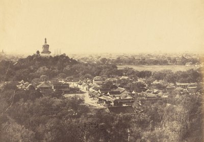 Vista de los Jardines y Templo Budista, Pekín, Octubre 1860 de Felice Beato