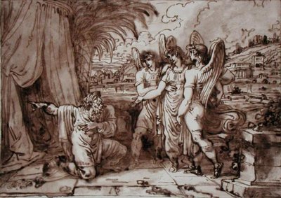 Abraham y los ángeles de Felice Giani