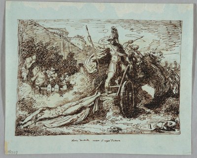 Aquiles arrastra el cuerpo de Héctor de Felice Giani