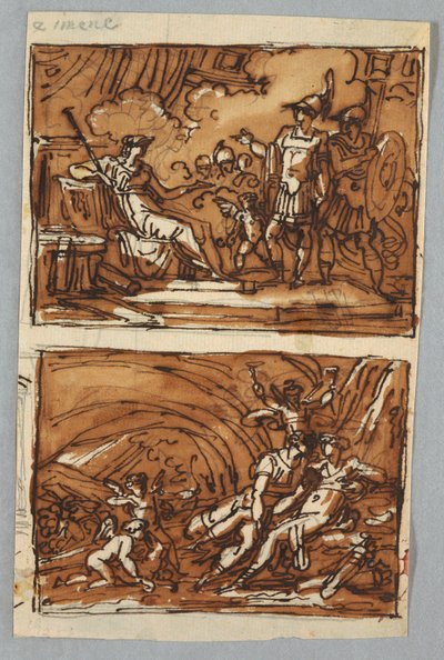 Eneas y Acates ante Dido; el amor de Eneas y Dido de Felice Giani