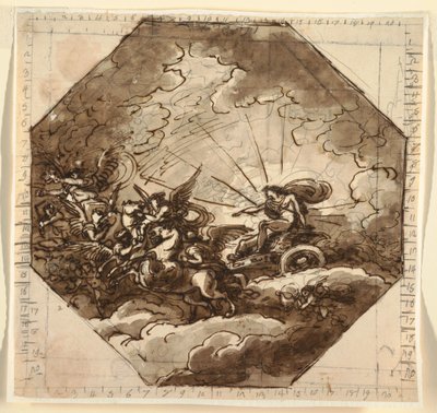 Apolo en su Carro con Aurora, Sala Ottogonale, Palazzo Milzetti, Faenza de Felice Giani