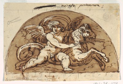 Ares, luneta para el techo, Sala Ottagonale, Palazzo Milzetti, Faenza de Felice Giani