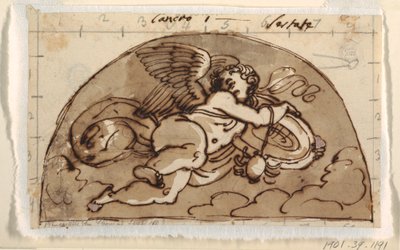 Cáncer, luneta para el techo, Sala Ottagonale, Palazzo Milzetti, Faenza de Felice Giani
