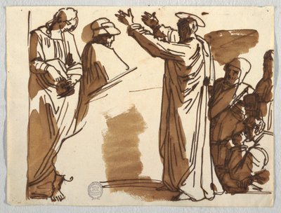 Caricaturas de la muerte de Ananías y San Pablo, después de Rafael de Felice Giani