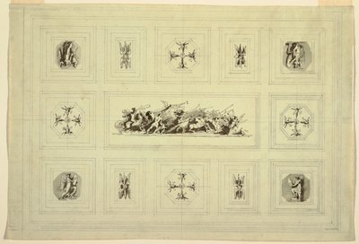 Gabinete del techo dedicado a la guerra, Palazzo Quirinale, Roma de Felice Giani