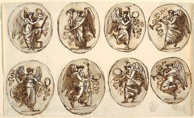 Diseño de techo, Historia, Abundancia en Seis Óvalos, Sala di Ercole ed Ebe, Palazzo Gessi, Faenza de Felice Giani