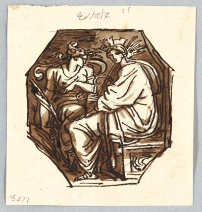 Proyecto decorativo con representación octagonal del verano de Felice Giani