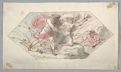 Dibujo, Apolo y Dafne, 1796-98 de Felice Giani