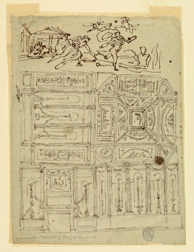 Dibujo, Atalanta e Hipómenes, hacia 1800 de Felice Giani