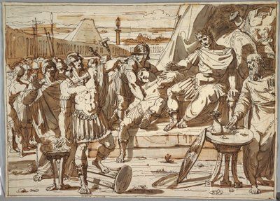 Dibujo, Cayo Mucio Scaevola y Porsena, 1800-1820 de Felice Giani
