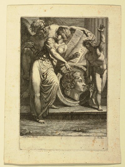 Dibujo, Aguafuerte: Frontispicio o página dedicatoria, 1785 de Felice Giani