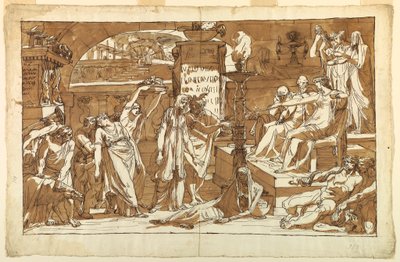 Dibujo, Hades; Perséfone en el Inframundo (Ofrenda a Proserpina), ca. 1820 de Felice Giani