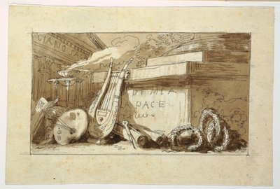 Dibujo, Monumento para una Accademia della Pace, 1810-20 de Felice Giani