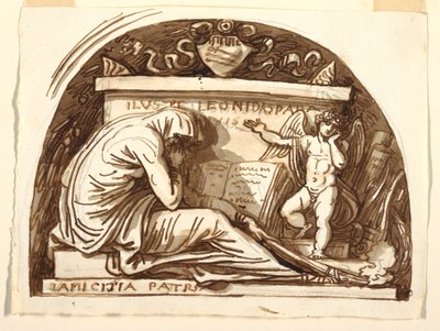 Dibujo, Monumento sepulcral para Leonida Spada, 1815 de Felice Giani