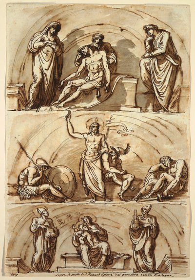 Dibujo, Estudios sobre lunetas de, 1814 de Felice Giani