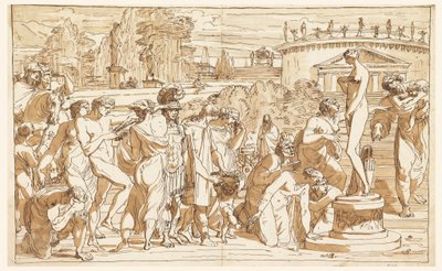 Dibujo, Adoración de Venus en un paisaje clásico, ca. 1820 de Felice Giani