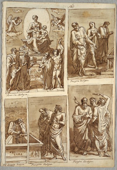 Cuatro Estudios de Obras de Perugino y Francia de Felice Giani