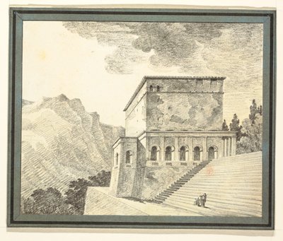 Templo clásico imaginario en las montañas de Felice Giani
