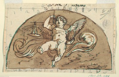 Libra, Luneta para el techo, Sala Ottagonale, Palazzo Milzetti, Faenza de Felice Giani