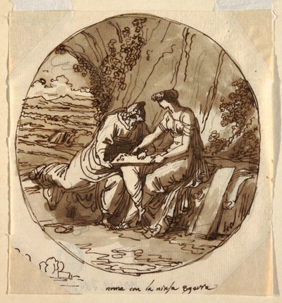 Numa Pompilio y Egeria, Sala de Numa Pompilio, Palazzo Milzetti, Faenza de Felice Giani