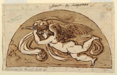 Piscis, Luneta para el Techo, Sala Ottagonale, Palazzo Milzetti, Faenza de Felice Giani