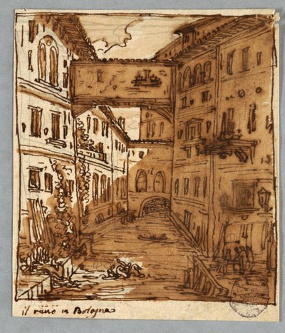 Página de cuaderno de bocetos: Estudio de Reno, Bolonia; Verso: Detalles arquitectónicos de Felice Giani