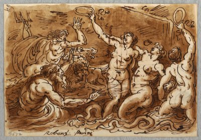 Estudio del Desembarco de María de Médici en Marsala, después de Peter Paul Rubens de Felice Giani